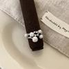 Zircon Pearl Metal Anel de Abertura Nicho Feminino Design Sense Personalidade Luz Luxo All-match Elegante Moda Anel Anel Anel
