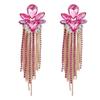 Aretes de borla bohemios japoneses y coreanos para mujer, aretes largos exagerados hechos a mano europeos y americanos, aretes de temperamento elegante y magnífico