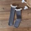 Meias 3/4 Melard para Meninas, Meias de Primavera e Outono, Cor Café Retrô, Meias de Cano Médio para Meninas, Estilo Coreano, Meias Longas para Meninas