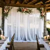 Envío Transfronterizo de Gasa de Malla Suave Transparente para Decoración de Fondo de Escena de Festival, Boda, Fiesta de Cumpleaños