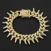 Pulseira Corrente Cubana Exagerada Cheia de Diamantes Masculina Europeia e Americana Pulseira Hip Hop Punk Boate Acessórios de Pulseira Personalizados