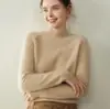 Bai Cai Rong Novedad Otoño e Invierno Hombro Raglán Cuello Medio Alto Tejido de Cachemir Ajustado Versátil Suéter Base Moda