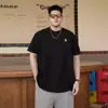 Camiseta Masculina Verão Moda Casual Estampada Oversized Manga Curta Gola Redonda Algodão Puro Marca da Moda Plus Size