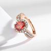 Estilo de Vida Lujo Ligero Sentido de Alta Gama Diamante de Color Incrustado Huevo de Paloma Industria Pesada Incrustado Gema Natural Imitación Anillo para Mujer Anillo