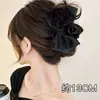 Pinza Grande Negra con Lazo para el Cabello para Mujer con Acabado de Alta Gama, Adecuada para Cabello Grueso, para Peinados Recogidos en la Parte Posterior de la Cabeza, Accesorio para el Cabello de Pinza de Tiburón
