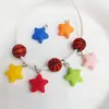 Dulce de Color Candy de Venta Caliente Transfronterizo Colgante de Estrella de Cinco Puntas Resina DIY Accesorios Hechos a Mano Pendientes Collar Pulsera Llavero Adorno Colgante