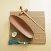 Juego de Té de Bambú Ceremonia del Té Juego de Tres Piezas Esterilla para Té Soporte para Paño de Té Cuchara para Té Pinzas para Té Loto de Té Juego de Té Kung Fu Accesorios para Ceremonia del Té