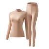 Conjunto de Ropa Interior Térmica de Manga Larga con Cuello Medio Alto para Otoño e Invierno para Mujer