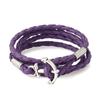 Joias Transfronteiriças Mais Vendidas Personalidade Bracelete de Couro Estilo Náutico Marinho Multi-círculos Simples Âncora de Navio Bracelete de PU Acessórios Europeus e Americanos