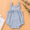Novo verão meninas bebê cor sólida linda cor doce alça de ombro roupas de bebê para engatinhar ha roupas uma geração de cabelo