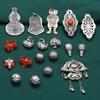 Cuentas de plata esterlina S925, colgante de amor de florín de calabaza de té, accesorios retro envejecidos, material de cuentas DIY hecho a mano