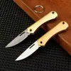 Mini Cuchillo Latón Acero Inoxidable Navaja Plegable Navaja Plegable de Alta Dureza Camping al Aire Libre Portátil Cuchillo para Frutas