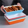 Plato Rectangular para Comida Cocida de Melamina, Plato para Platos Fríos, Plato Rectangular para Brochetas de Comida Guisada, Plato Comercial para Exhibición de Comida Guisada y Carne, Plato para Exhibición de Comida de Pato