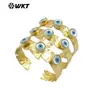 MPB108 Nueva Pulsera de Latón de 18k con Diseño de Ojo del Diablo Ajustable para Hombres y Mujeres