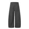 Y6096 Moda Urbana Unisex Estilo Retro Old Money Pantalones de Vestir de Pierna Ancha Holgados con Diseño de Pliegues
