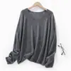 Cachemira de Seda [Cachemira de Cabra + Lana] Nuevo Suéter de Punto con Cuello en V Suave y Amigable con la Piel de Manga Larga para Mujer