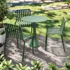 Juego de mesa y sillas para exteriores, mesa cuadrada pequeña de hierro forjado para ocio, juego de tres piezas de mesa y sillas para balcón de jardín, patio, tienda de té con leche, cafetería