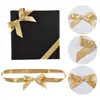 Cinturón de Trama Dorada Lazo Bronceado y Plateado Empaque de Caja de Regalo Nudo Cinta Binaural Correa de Lazo Hecha a Mano Accesorios