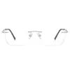 Nuevo Armazón de Gafas Sin Marco Aleación Ultraligera Gafas para Miopía Luz Azul Anti-Luz Negativa Moda Retro de Negocios para Hombres 0642-47