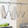 Estante Secador de Zapatos de Acero Inoxidable para Balcón Tipo Gancho de Fondo Plano Artefacto Secador de Zapatos Estante de Almacenamiento para Secado de Zapatos Deportivos y Sandalias del Hogar