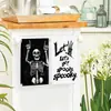 En stock 2 piezas Toallas de cocina estilo americano con eslogan de calavera oscura, microfibra, paños de limpieza resistentes a las manchas, paños para platos