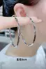 Brincos de argola Diamante Padrão Brinco Suavizado 2021 Nova Moda Não Desbotada 925 Agulha de Prata Estilo Europeu e Americano Brincos Exagerados
