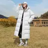Chaqueta de plumas para hombre y mujer, abrigo largo con capucha para parejas, deportes al aire libre transfronterizos, se puede abrir de dos maneras, alta calidad, engrosado, cálido