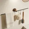 Toallero para baño, estante de almacenamiento sin taladro, estante de pared para baño, barra de toalla de una sola barra, colgador de pantuflas, barra de almacenamiento