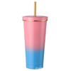 Caneca de Café 304 Aço Inoxidável Caneca Térmica Pode Conter Chá de Bolhas, Isolada para Bebidas Quentes e Frias, Caneca de Carro com Canudo, Portátil Gradiente
