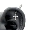 ¡Estaba Deslumbrante! Tiro Real de Clavo de Oreja Cónico Afilado de Cruz Diablo Acero de Titanio Pendientes de Hélice Externa Venta al por Mayor Transfronteriza