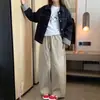 Pantalones de Pierna Ancha para Niñas 2026 Nuevo Primavera y Otoño Sueltos Largos para Niños Mayores, Versátiles, Elegantes, Adelgazantes, con Caída, Pantalones Casuales