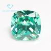 Piedra azul verdosa Paraiba azul verdosa Paraiba Paraiba circonita CZ taladro grueso cuadrado imitación natural