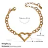 Colar Coração Vazado Francês Mais Vendido Aço Inoxidável Banhado a Ouro Real 18K Pulseira Simples Elegante Estilo Ins Transfronteiriço