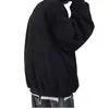 Suéter con Letras de Humo de Marca de Moda para Hombre Primavera y Otoño Delgado Cuello Redondo Camiseta Base Holgada de Moda Tallas Grandes Casual Chaqueta Versátil
