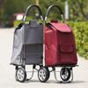 Carrito de compras para personas mayores, ligero, para el hogar, con bolsillo lateral, plegable y pequeño.