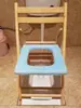 Asiento de inodoro plegable de madera maciza, adecuado para personas mayores, mujeres embarazadas y pacientes; taburete de madera para inodoro para uso doméstico
