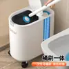 Cubo de Basura Baño Hogar Inodoro Integrado Papelera Especial con Tapa Ranura Gran Capacidad Alta Apariencia Cubo de Basura