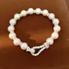 Brillo Perlado~Pulsera de Perlas de Zirconia con Cuentas Estilo Retro Francés de Corte Pulsera de Lujo Ligero Sensación de Alta Gama Joyería para Mujeres