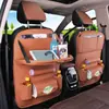 Venda por atacado de couro assento do carro para trás pendurar saco de armazenamento de carro decoração do carro mesa de jantar dobrável saco de armazenamento do assento