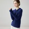 ¡Estilo simple y perezoso! Sudadera de punto suelto para mujer, con capucha y cuello semiabierto de cachemir, elegante y estilosa, capa base de múltiples botones