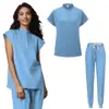 Novo Conjunto de Uniforme Cirúrgico de Manga Curta para o Verão, Jaleco Cirúrgico sem Manga, Uniforme de Trabalho para Médico de Salão de Beleza, Uniforme Cirúrgico Médico