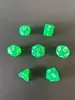 Conjunto de Dados Poliédricos D&D com Padrão de Mármore, Cores Misturadas, Transparente, D4D6D8D10D12D20 Lados, Tabuleiro Coc, Conjunto de Sete Peças