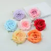 Flor de rosa simulação com borda enrolada 12cm rosa flor de casamento material parede de flores caixa de flores conjunto de projeto arranjo de flores para bonsai DIY