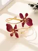 Diseño Transfronterizo Europeo y Americano Elegante y Sencillo, Fresco y Dulce Artesanía de Esmalte Dorado Pulsera Abierta en Forma de Flor