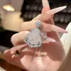 Nuevo collar de cadena para clavícula con colgante de Buda de cristal de calcedonia imitación transparente, acero de titanio, para mujer, exquisitamente incrustado con diamantes