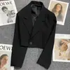 Blazer de mujer ultra corto de primavera 2026, nuevo, moderno, versátil, a la moda, adelgazante, para estudiante