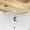 Colgante de Luna con Circonita Incrustada de Aleación de Titanio Astmf-136 Titanio G23 Rosca Interna Aretes de Circonita Cabeza de Joyería