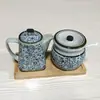 Porta-hashi Porta-palito de dente de cerâmica Pote de vinagre Pote de tempero Conjunto Pote de óleo Pote de tempero Garrafa de molho de soja Pote de pimenta Descanso de hashi Estilo japonês