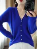 Comercio Exterior Transfronterizo Primavera Otoño Holgado Talla Grande Cuello en V Ropa Exterior Manga Larga Suéter Cárdigan Tejido Mujer Color Sólido Top Mujer Delgado