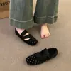 ¡Aumento de altura oculto! Zapatos Mary Jane cuadrados de lunares retro coreanos, bailarinas de corte bajo, zapatos franceses para mujer de principios de otoño